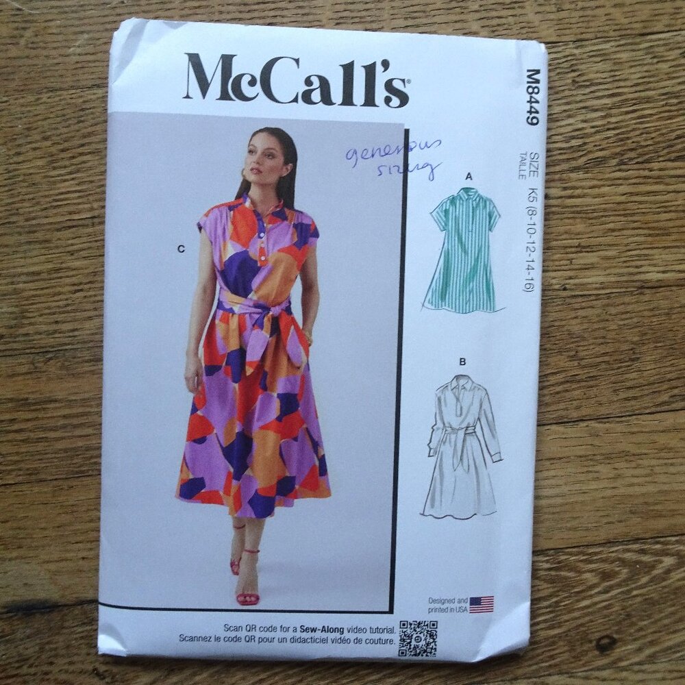 McCall's 8449 Sewing Pattern